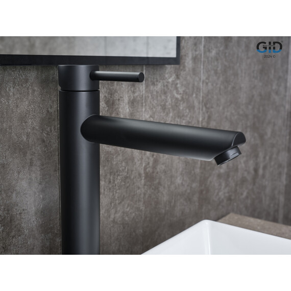 СМЕСИТЕЛЬ ВЫСОКИЙ ДЛЯ РАКОВИНЫ GID BERLIN SS080-BM-D SS080BMD ЧЕРНЫЙ МАТОВЫЙ