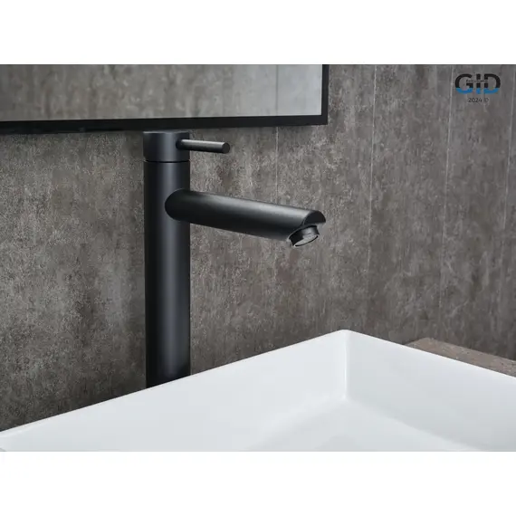 СМЕСИТЕЛЬ ВЫСОКИЙ ДЛЯ РАКОВИНЫ GID BERLIN SS080-BM-D SS080BMD ЧЕРНЫЙ МАТОВЫЙ