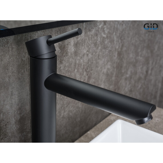 СМЕСИТЕЛЬ ВЫСОКИЙ ДЛЯ РАКОВИНЫ GID BERLIN SS080-BM-D SS080BMD ЧЕРНЫЙ МАТОВЫЙ