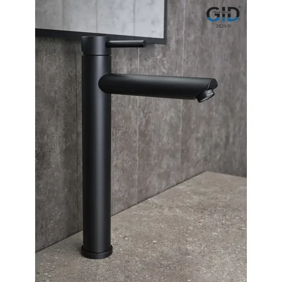 СМЕСИТЕЛЬ ВЫСОКИЙ ДЛЯ РАКОВИНЫ GID BERLIN SS080-BM-D SS080BMD ЧЕРНЫЙ МАТОВЫЙ