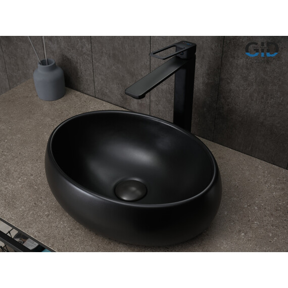РАКОВИНА GID BM9030DS 53384 НАКЛАДНАЯ ЧЕРНАЯ МАТОВАЯ 40X30X13.5