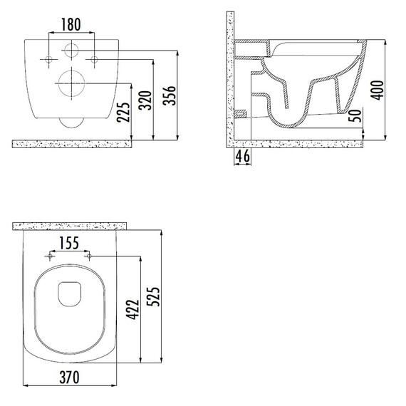 CREAVIT ELEGANT УНИТАЗ ПОДВЕСНОЙ БЕЗОБОДКОВЫЙ