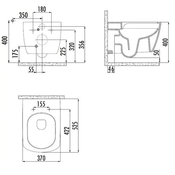 CREAVIT ELEGANT УНИТАЗ ПОДВЕСНОЙ БЕЗОБОДКОВЫЙ С БИДЕ