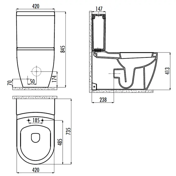 CREAVIT GRANDE УНИТАЗ С БИДЕ