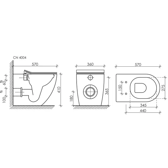 НАПОЛЬНЫЙ ПРИСТАВНОЙ УНИТАЗ CERAMICA NOVA METROPOL RIMLESS ЧЕРНЫЙ МАТОВЫЙ