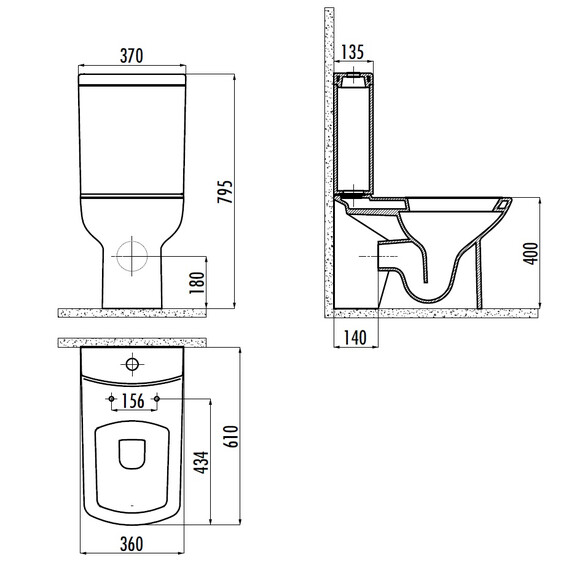 CREAVIT LARA УНИТАЗ С БИДЕ