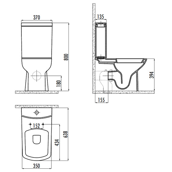 CREAVIT LARA УНИТАЗ С БИДЕ ЧЕРНЫЙ МАТОВЫЙ