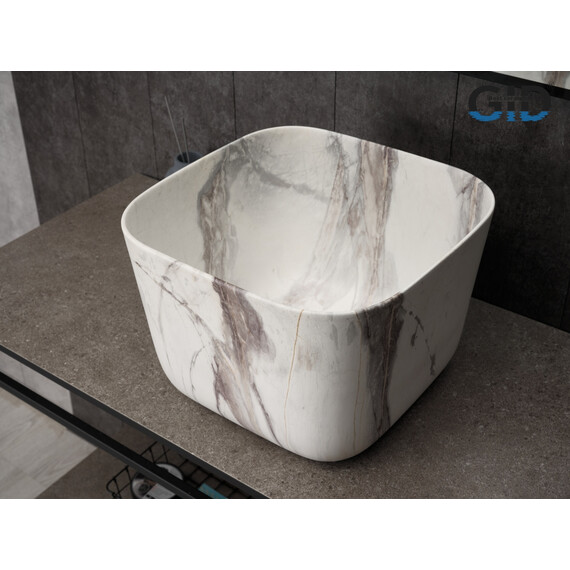 РАКОВИНА GID MNC9301 54480 НАКЛАДНАЯ ПОД КАМЕНЬ МАТОВЫЙ 36X36X25.5