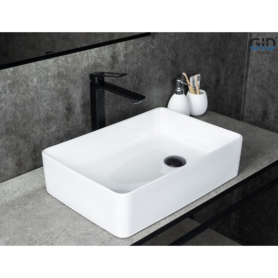 РАКОВИНА GID N1205 51240 НАКЛАДНАЯ БЕЛАЯ 50.5X34.5X12.5