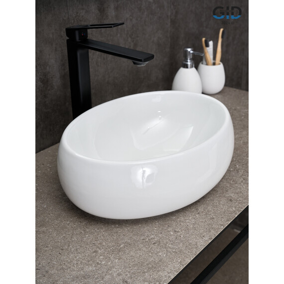 РАКОВИНА GID N9030DS 51235 НАКЛАДНАЯ БЕЛАЯ 40X30X13.5