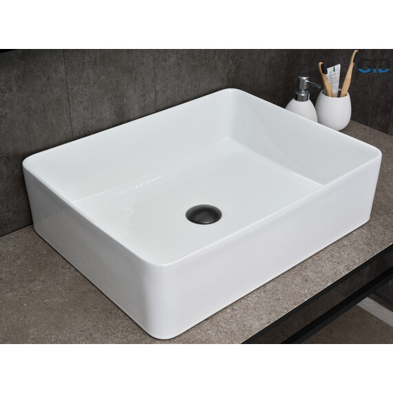 РАКОВИНА GID N9104 51236 НАКЛАДНАЯ БЕЛАЯ 52X41X13.5