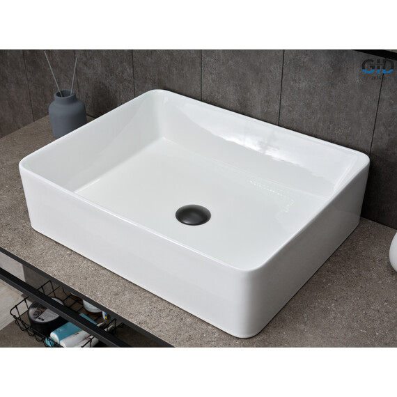 РАКОВИНА GID N9104 51236 НАКЛАДНАЯ БЕЛАЯ 52X41X13.5