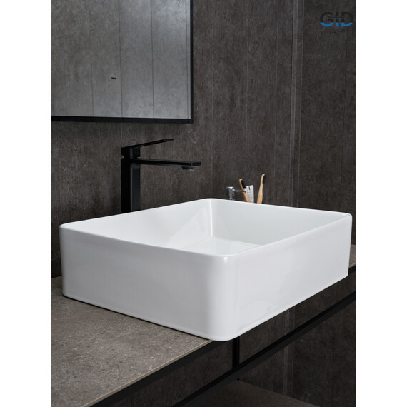 РАКОВИНА GID N9104 51236 НАКЛАДНАЯ БЕЛАЯ 52X41X13.5