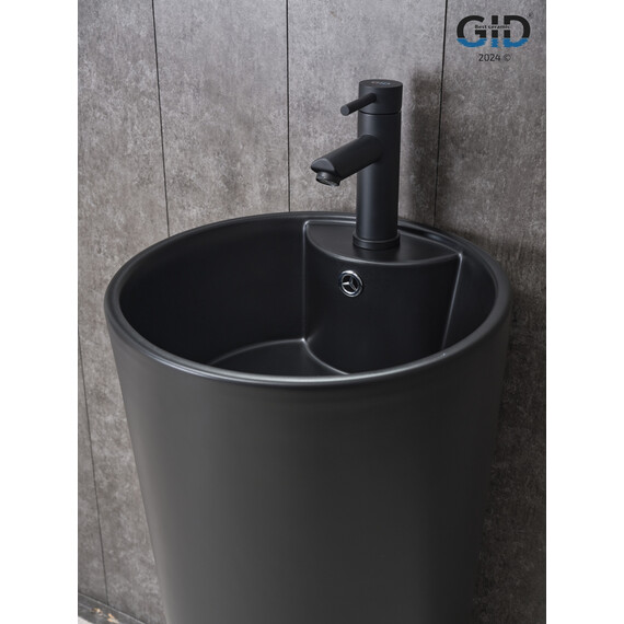 РАКОВИНА GID NB131BM 81120 НАКЛАДНАЯ ЧЕРНАЯ МАТОВАЯ 40X40X84