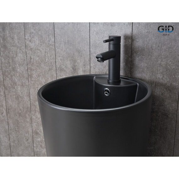 РАКОВИНА GID NB131BM 81120 НАКЛАДНАЯ ЧЕРНАЯ МАТОВАЯ 40X40X84