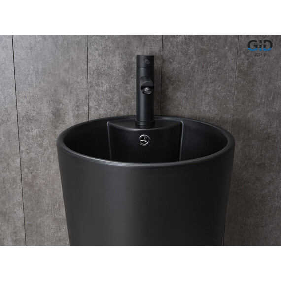 РАКОВИНА GID NB131BM 81120 НАКЛАДНАЯ ЧЕРНАЯ МАТОВАЯ 40X40X84