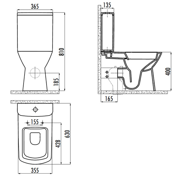 CREAVIT NOVA УНИТАЗ НАПОЛЬНЫЙ БЕЗОБОДКОВЫЙ NV361-11CB00E-0000