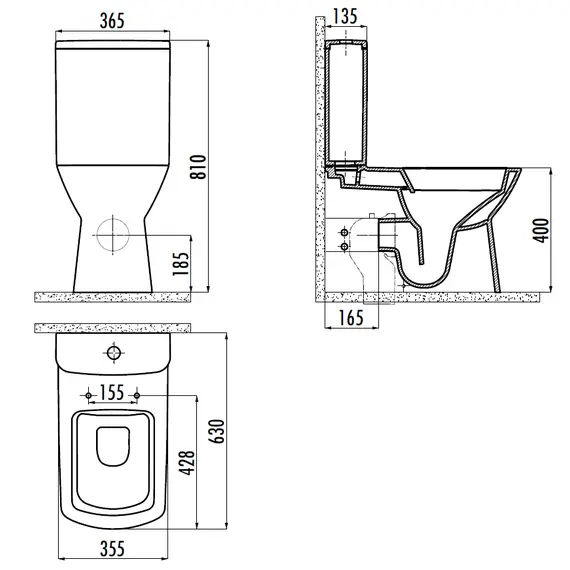 CREAVIT NOVA УНИТАЗ НАПОЛЬНЫЙ БЕЗОБОДКОВЫЙ NV361-11CB00E-0000