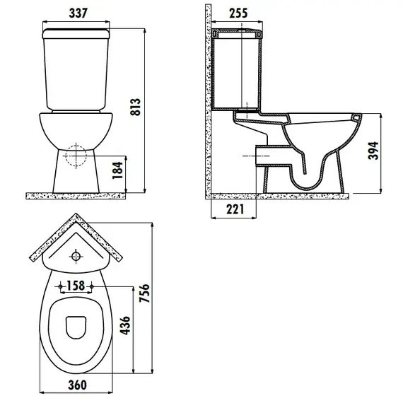 CREAVIT CORNER УНИТАЗ СОВМЕЩЁННЫЙ С БИДЕ