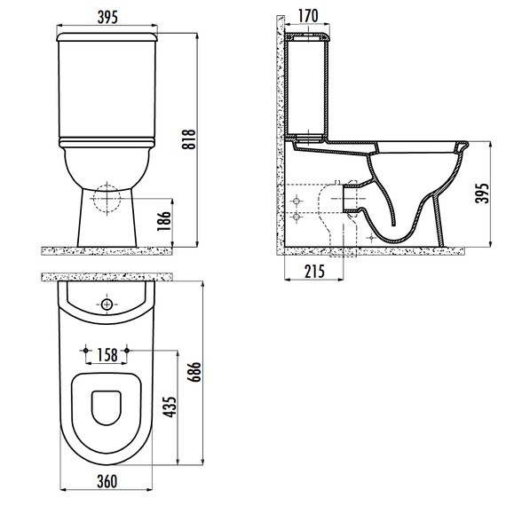 CREAVIT SELIN УНИТАЗ НАПОЛЬНЫЙ 