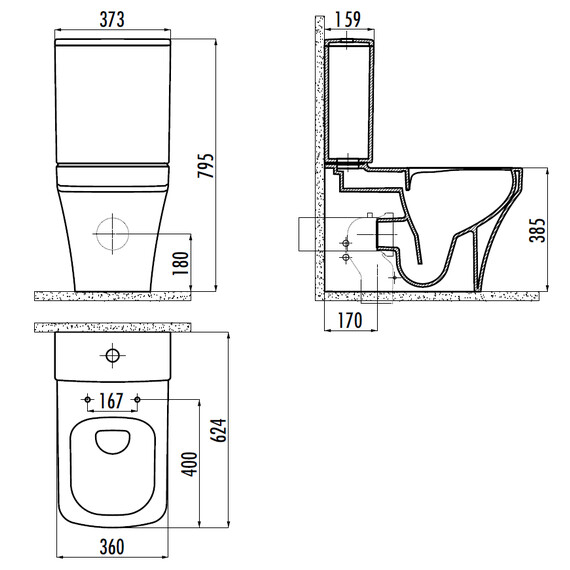 CREAVIT SOLO УНИТАЗ НАПОЛЬНЫЙ БЕЗОБОДКОВЫЙ