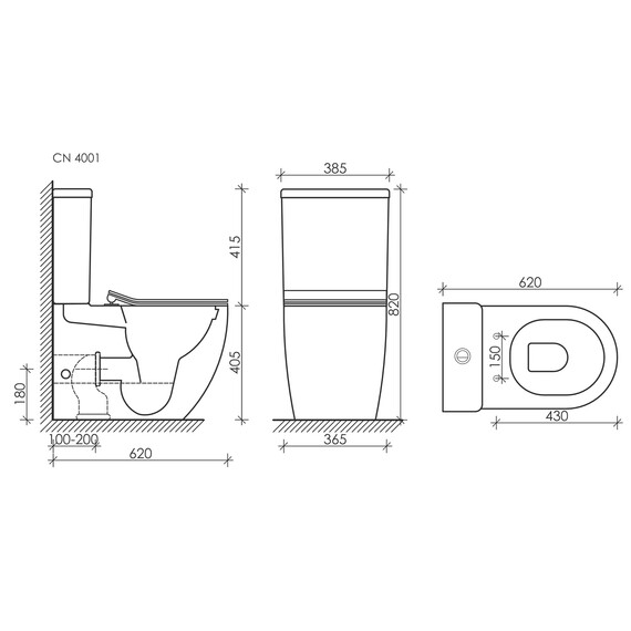 НАПОЛЬНЫЙ ПРИСТЕННЫЙ УНИТАЗ CERAMICA NOVA METROPOL RIMLESS ЧЕРНЫЙ МАТОВЫЙ
