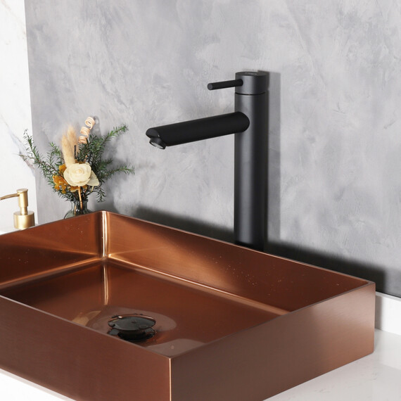 СМЕСИТЕЛЬ ВЫСОКИЙ ДЛЯ РАКОВИНЫ GID BERLIN SS080-BM-D SS080BMD ЧЕРНЫЙ МАТОВЫЙ