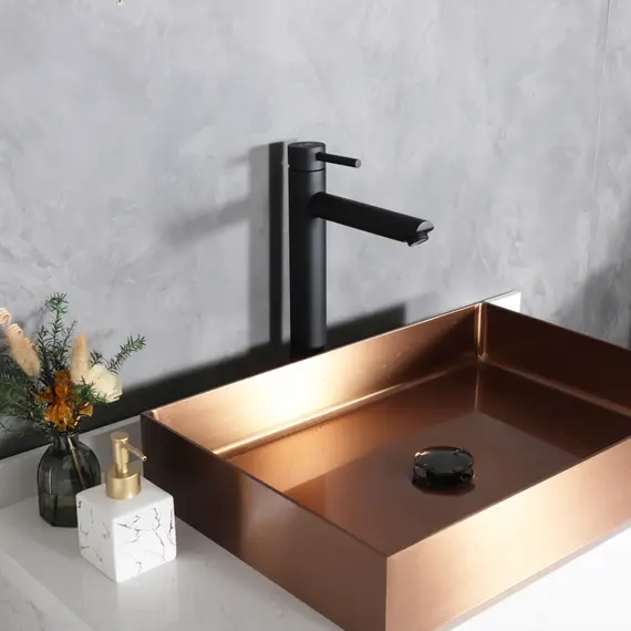 СМЕСИТЕЛЬ ВЫСОКИЙ ДЛЯ РАКОВИНЫ GID BERLIN SS080-BM-D SS080BMD ЧЕРНЫЙ МАТОВЫЙ