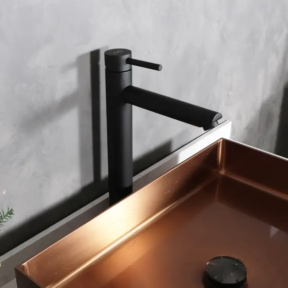 СМЕСИТЕЛЬ ВЫСОКИЙ ДЛЯ РАКОВИНЫ GID BERLIN SS080-BM-D SS080BMD ЧЕРНЫЙ МАТОВЫЙ