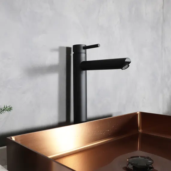 СМЕСИТЕЛЬ ВЫСОКИЙ ДЛЯ РАКОВИНЫ GID BERLIN SS080-BM-D SS080BMD ЧЕРНЫЙ МАТОВЫЙ