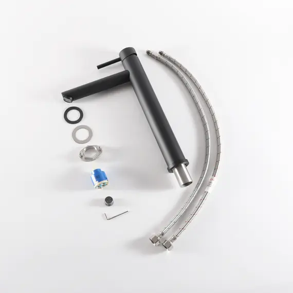 СМЕСИТЕЛЬ ВЫСОКИЙ ДЛЯ РАКОВИНЫ GID BERLIN SS080-BM-D SS080BMD ЧЕРНЫЙ МАТОВЫЙ