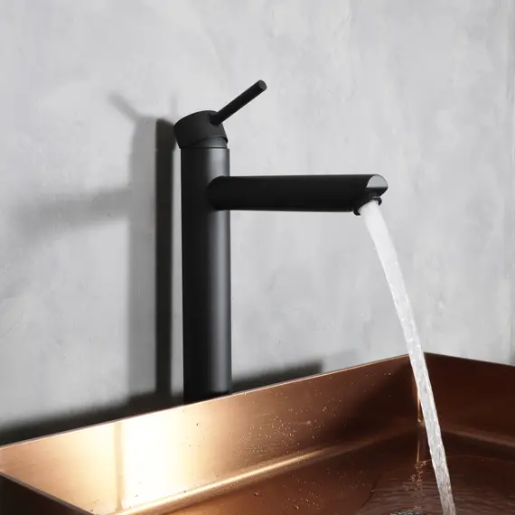 СМЕСИТЕЛЬ ВЫСОКИЙ ДЛЯ РАКОВИНЫ GID BERLIN SS080-BM-D SS080BMD ЧЕРНЫЙ МАТОВЫЙ