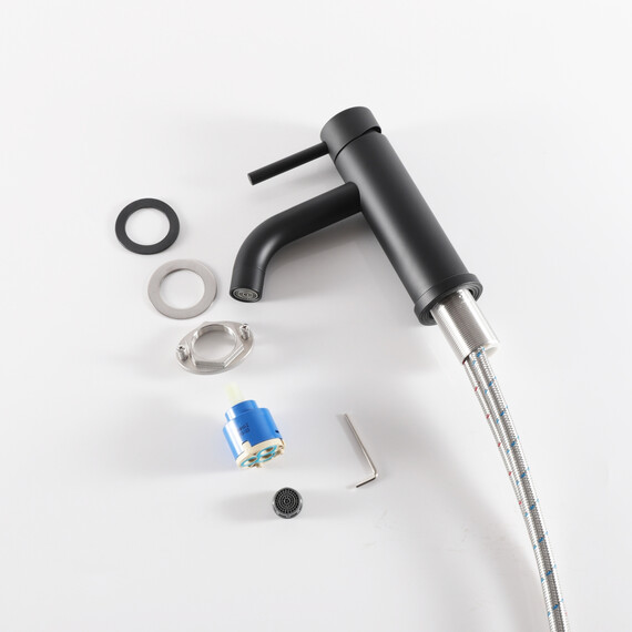 СМЕСИТЕЛЬ ДЛЯ РАКОВИНЫ GID INGA SS096-BM-K SS096BMK ЧЕРНЫЙ МАТОВЫЙ