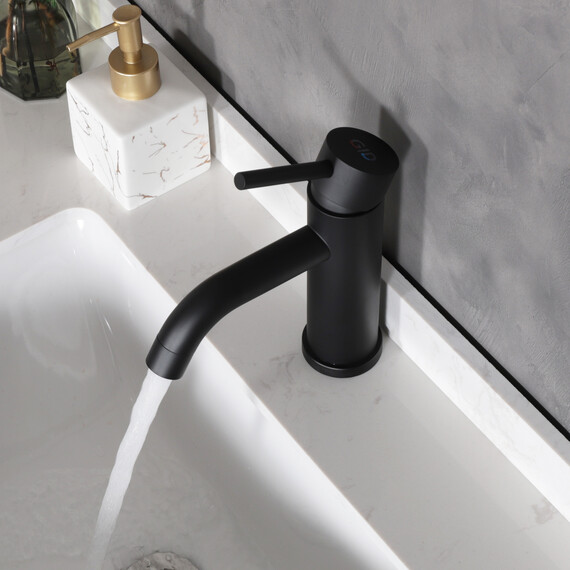 СМЕСИТЕЛЬ ДЛЯ РАКОВИНЫ GID INGA SS096-BM-K SS096BMK ЧЕРНЫЙ МАТОВЫЙ