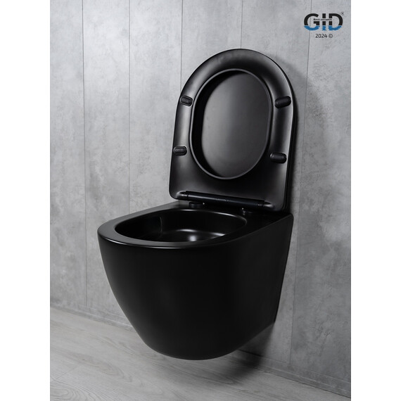 УНИТАЗ ПОДВЕСНОЙ TORNADO GID TR2122TF-BM 62261Y ЧЕРНЫЙ МАТОВЫЙ 49X36X36