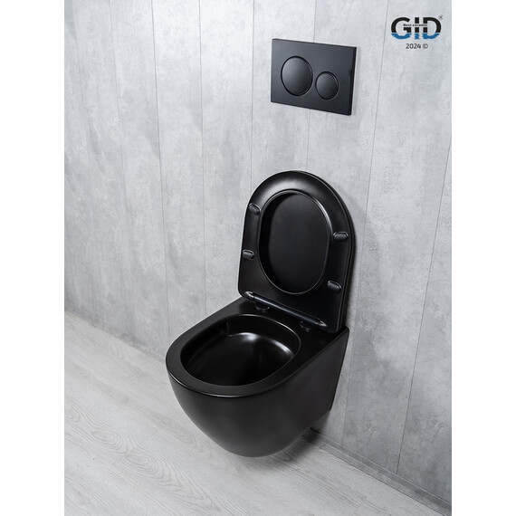 УНИТАЗ ПОДВЕСНОЙ TORNADO GID TR2122TF-BM 62261Y ЧЕРНЫЙ МАТОВЫЙ 49X36X36