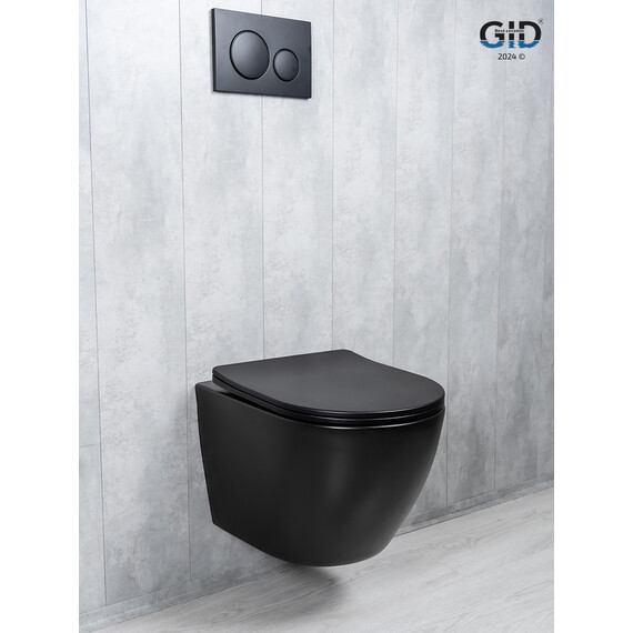 УНИТАЗ ПОДВЕСНОЙ TORNADO GID TR2122TF-BM 62261Y ЧЕРНЫЙ МАТОВЫЙ 49X36X36