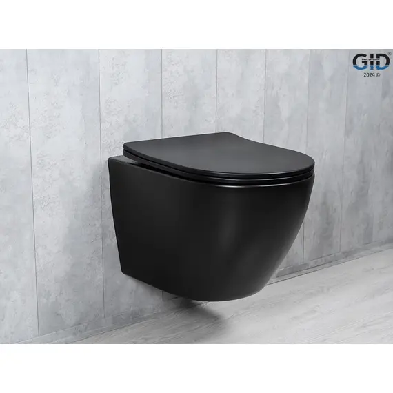 УНИТАЗ ПОДВЕСНОЙ TORNADO GID TR2122TF-BM 62261Y ЧЕРНЫЙ МАТОВЫЙ 49X36X36