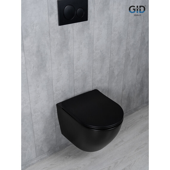 УНИТАЗ ПОДВЕСНОЙ TORNADO GID TR2122TF-BM 62261Y ЧЕРНЫЙ МАТОВЫЙ 49X36X36