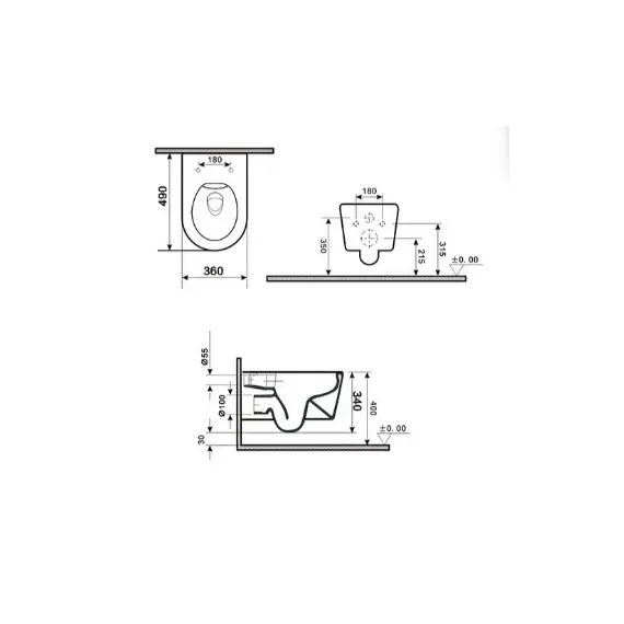 УНИТАЗ ПОДВЕСНОЙ TORNADO GID TR2133TF 62262Y БЕЛЫЙ 49X36X34