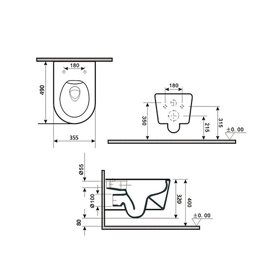 УНИТАЗ ПОДВЕСНОЙ TORNADO GID TR2196TFX 62263Y БЕЛЫЙ 49X35.5X34