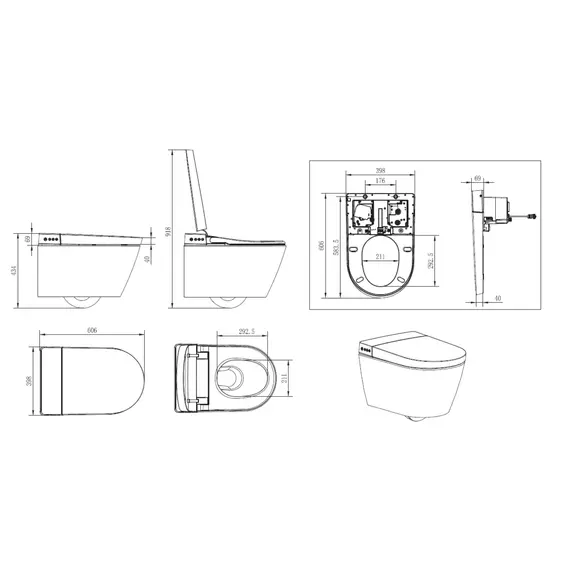 CREAVIT УНИТАЗ ПОДВЕСНОЙ БЕЗОБОДКОВЫЙ WQ320-11CB00E-0000
