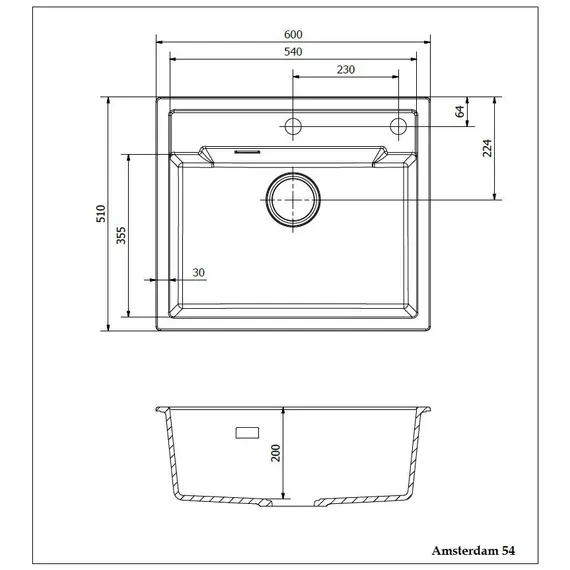 ГРАНИТНАЯ МОЙКА REGINOX AMSTERDAM 54 GREY SILVERY
