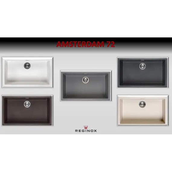 ГРАНИТНАЯ МОЙКА REGINOX AMSTERDAM 72 BLACK SILVERY