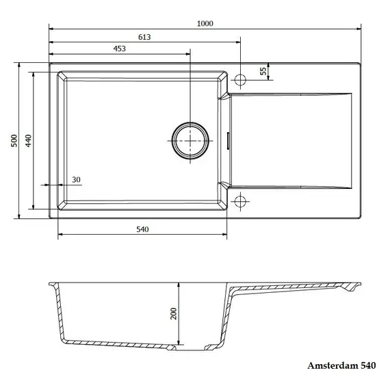 ГРАНИТНАЯ МОЙКА REGINOX AMSTERDAM 540 GREY SILVERY