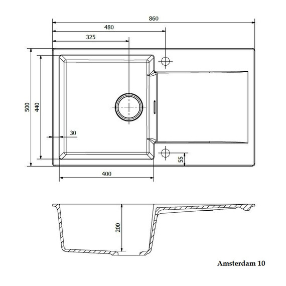 ГРАНИТНАЯ МОЙКА REGINOX AMSTERDAM 10 PURE WHITE