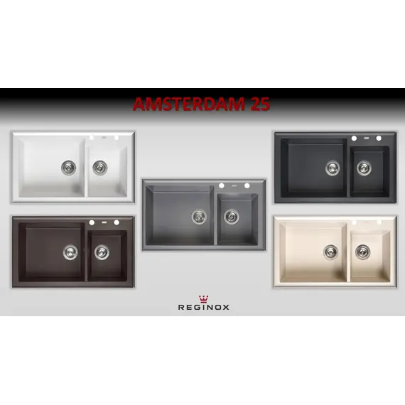 ГРАНИТНАЯ МОЙКА REGINOX AMSTERDAM 25 PURE WHITE