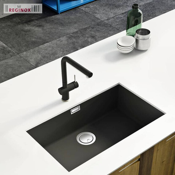 ГРАНИТНАЯ МОЙКА REGINOX AMSTERDAM 72 BLACK SILVERY