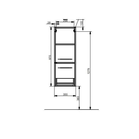 ПЕНАЛ ПОДВЕСНОЙ ЭСТЕТ ELIN ПРАВОСТОРОННИЙ (ШХГХВ) 350Х366Х960