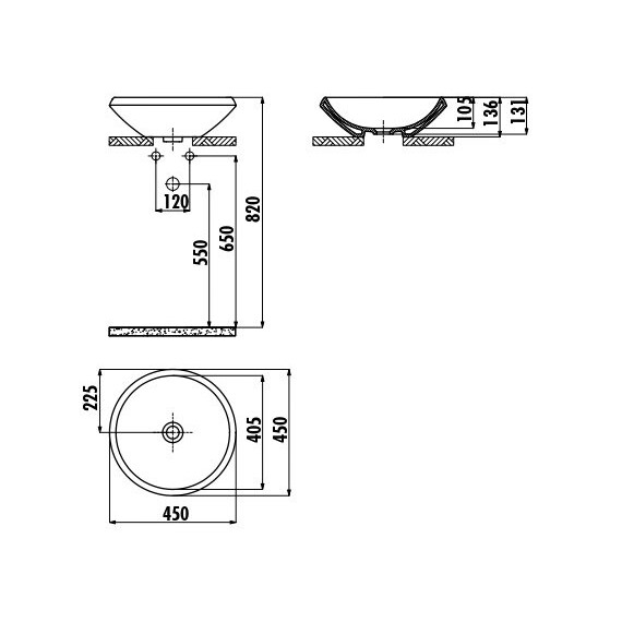 РАКОВИНА CREAVIT MN045 МЕБЕЛЬНАЯ (45СМ)